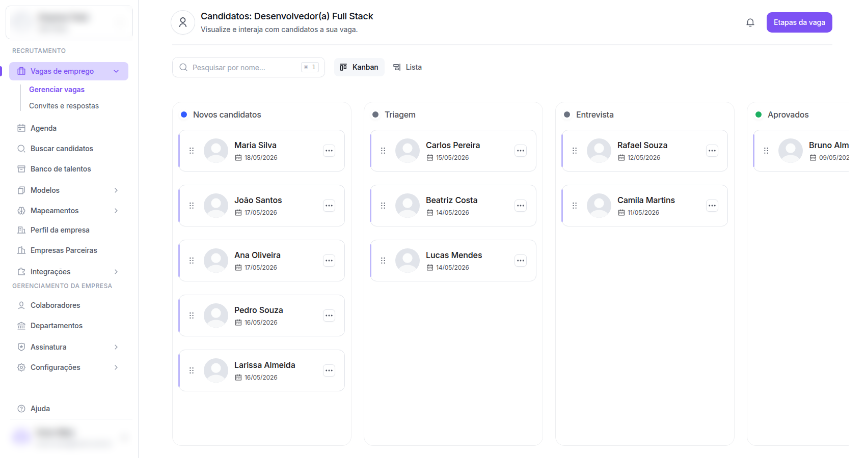 Pipeline kanban